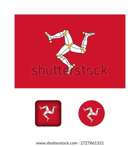 Isle of Man Flag Flat Icons Collection