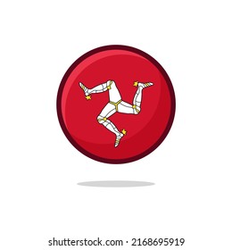 Isle of Man Flag Icon. Isle of Man Flag flat style isolated on a white background - stock vector.