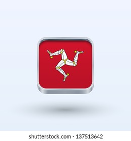 Isle of Man flag icon square form on gray background. Vector illustration.