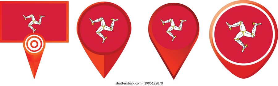 Icono de la bandera de la Isla de Man . conjunto de iconos web . colección de iconos. Ilustración vectorial simple.