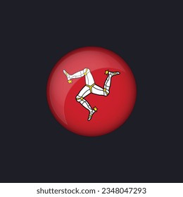 Isle of Man flag icon,Round Isle of Man flag icon vector isolated,Isle of Man flag button.