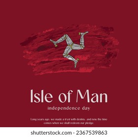 Isle of Man Flag aus Glitter Sparkle Brush Paint Vector, feiert Isle of Man Independence Day.