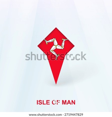 Isle of Man Flag Pin Icon with Geometric Design. Vector illustration.