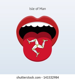 Isle of Man language. Abstract human mouth. Vector illustration.