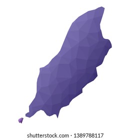 Isle of Man map. Geometric style country outline. Powerful violet vector illustration.