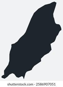 Isle of Man map. Just a simple border map. Shape of the country. Flat blank Isle of Man outline. Vector boundary illustration.