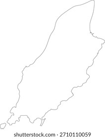 Vetor editável minimalista do contorno do traçado do mapa da Ilha de Man