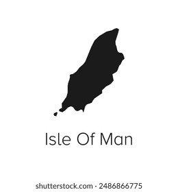 Isle of Man Map Vector Illustration - Silhouette, Outline, Isle of Man Travel and Tourism Map