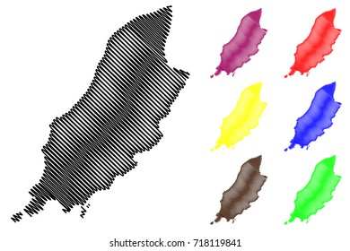 Isle of Man map vector illustration, scribble sketch Man island