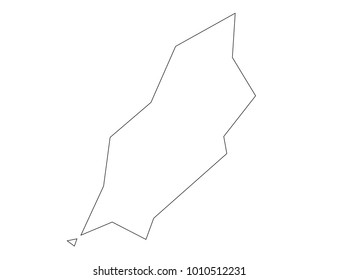 isle Of Man outline map. detailed isolated vector country border contour map on white background.