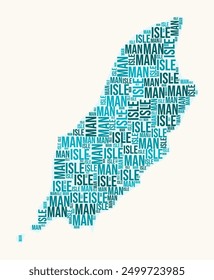 Nube de palabras de las regiones de la Isla de Man. Diseño del logotipo de Country. Regiones tipografía estilo Vector Imagen. Nube de texto coloreada de la Isla de Man. Ilustración vectorial moderna.