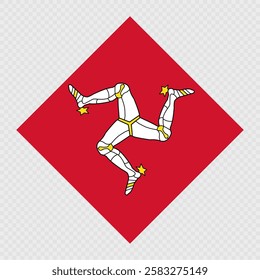 Isle of Man rhombus flag. Vector illustration.