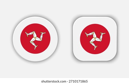Isle of Man Rounded National Flag Button Icon
