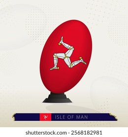 Isle of Man Rugby Ball on Rugby Kicking Tees with Modern Design. Illustration perfect for sports, national pride, and rugby-related projects.