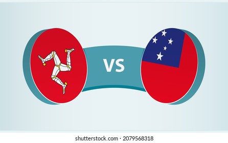 Isle of Man versus Samoa, Team-Sportwettkampfkonzept. Länderflagge.