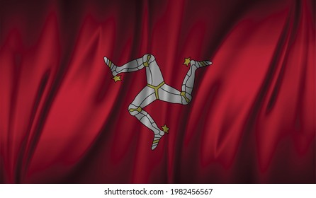 Isle of Man wave flag, flat layout, vector illustration