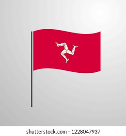 Isle of Man waving Flag