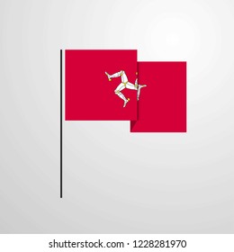 Isle of Man waving Flag design vector