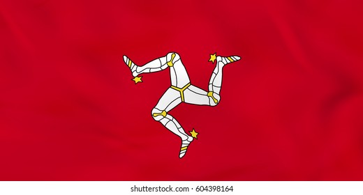 Isle of Man waving flag. Isle of Man national flag background texture. Vector illustration.