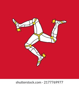 Isle of Mann flag, official colors. Vector illustration.