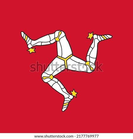 Isle of Mann flag, official colors. Vector illustration.
