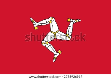 Isle od Man vector flag in official colors and 3-2 aspect ratio.
