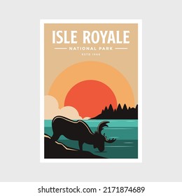 Isle Royale National Park poster vector illustration design