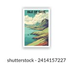 Isle of Skye, Scotland. Vintage Travel Posters. Vector art. Famous Tourist Destinations Posters Art Prints Wall Art and Print Set Abstract Travel for Hikers Campers Living Room Decor