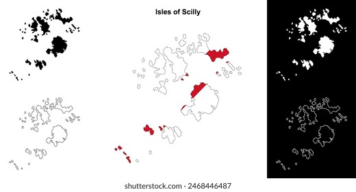 Isles of Scilly - leere Umrisskarte