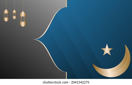 islamischer Hintergrund mit Mond und Sterngrafik