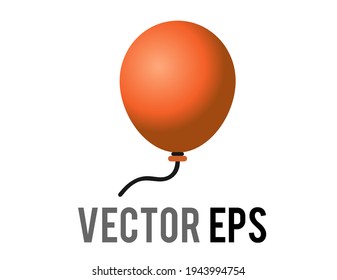 The isloated vector gradient orange air balloon on string icon, congratulations, celebrate happy halloween, birthday