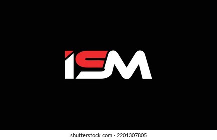 ISM alphabet logo design icon for business