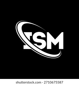 Logotipo de ISM. Carta ISM. Diseño del logotipo de la letra ISM. Logotipo ISM inicial vinculado con el círculo y el logotipo del monograma en mayúsculas. ISM-tipografía para tecnología, negocio y marca inmobiliaria.