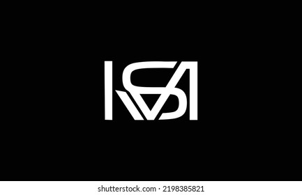 ISM monogram letter logo on black background.ISM letter initial creative logo design template vector illustration