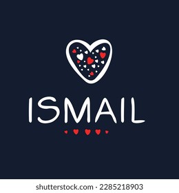 (Ismail) Calligraphy name, Vector illustration.