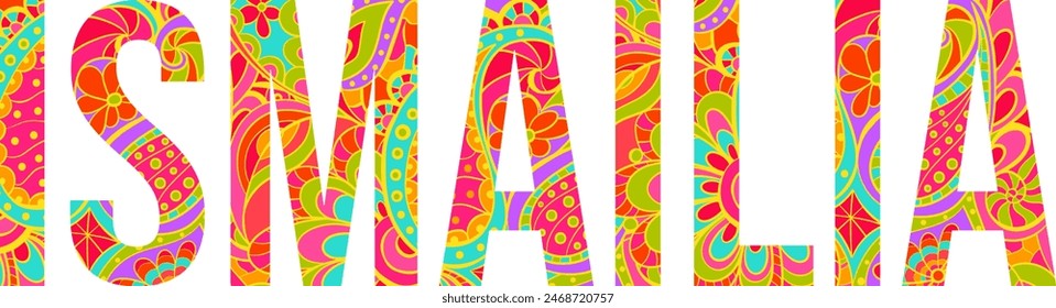 Ismailia,Egypt doodle pattern text design