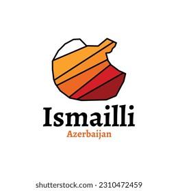 Mapa de Ismailli Azerbaiyán, ciudad de Azerbaiyán, Ismailli. Ilustración vectorial de mapa