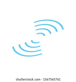 Ismetric Wireless Network signal Symbol. wifi icon in two derection. Stock Vector illustration isolated on white background.