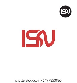 Diseño de monograma de letra de logotipo ISN