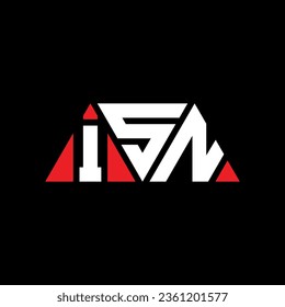ISN triangle letter logo design with triangle shape. ISN triangle logo design monogram. ISN triangle vector logo template with red color. ISN triangular logo Simple, Elegant, and Luxurious design.