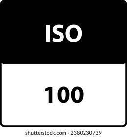Juego de iconos de cámara ISO 100. Ilustración aislada del vector. 100 Símbolo Iso