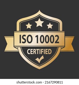 ISO 10002. The logo of standardization for websites, applications and thematic design. Flat style
