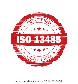 ISO 13485 grunge Stamp on white background,Thai design.Vector