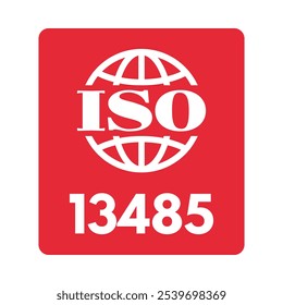 ISO 13485 dispositivos médicos sistemas de gestão da qualidade certificados, ilustração vetorial isolado no fundo branco