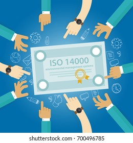 ISO 14000 management environmental standards business compliance to international organization hand audit check document