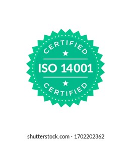 ISO 14001 badge, green on white