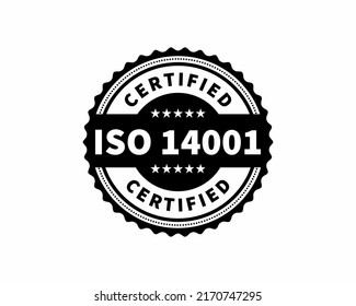 ISO 14001 Certified badge, icon. Certification stamp. Flat design vector. Vector stock illustration