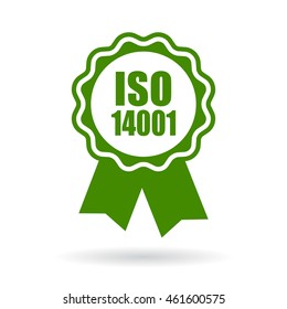 Iso 14001 certified green icon vector illustration isolated on white background
