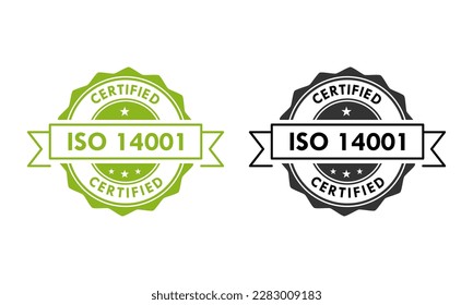 ISO 14001 certified logo template illustration