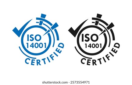 ISO 14001 certified logo template illustration